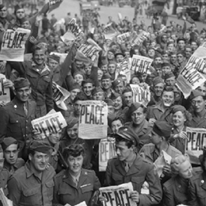 GIs celebrating the end of WW2