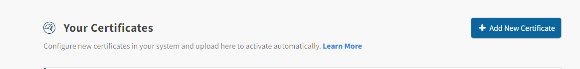 Add New Certificate