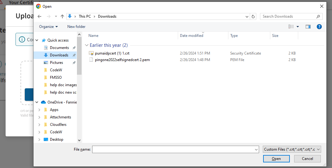 Select Certificate