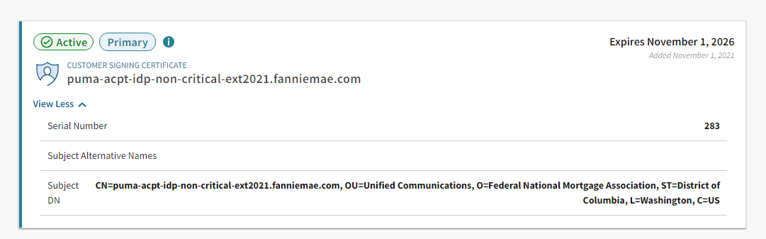 Certificate status