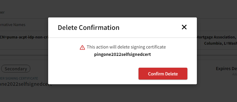 Delete confirmation