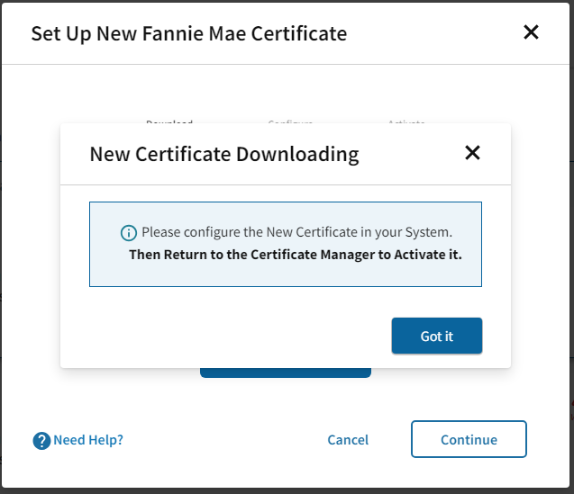 New Certificate Downloading