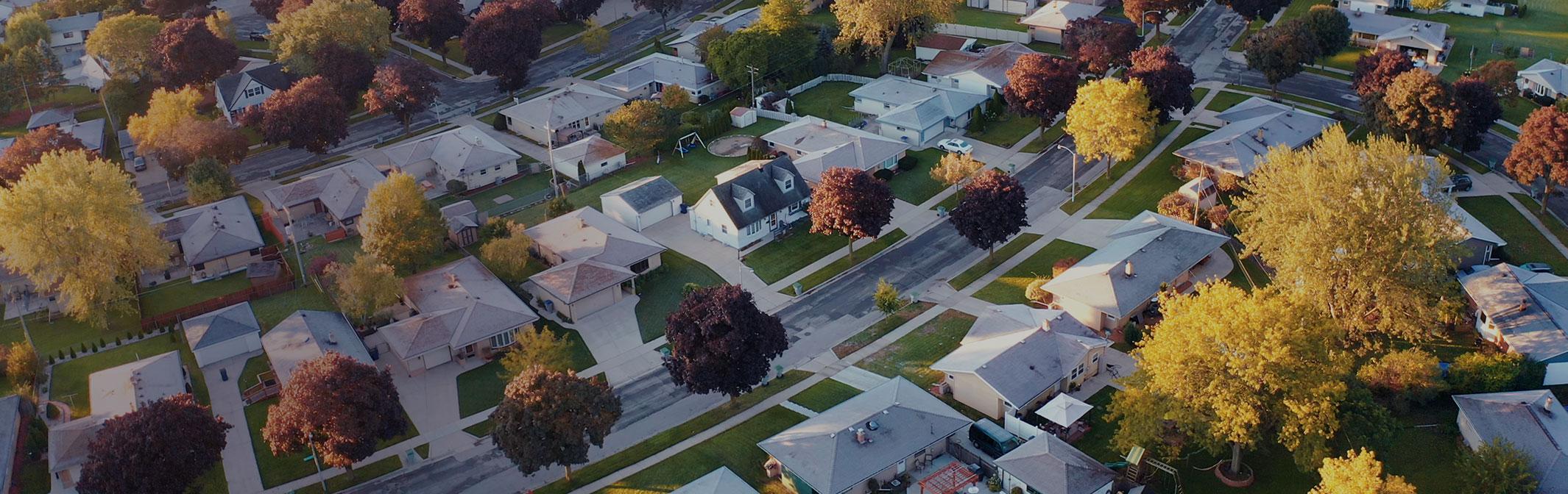 Aerial photo of neighborhood
