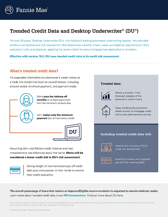 Trended Credit Data and Desktop Underwriter